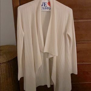 Theory Trincy Wool Cashmere Drape Front Cardigan